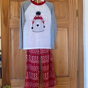 Kids Lil Bear PJs. Long sleeve top and fleece bottoms. Warm and cozy